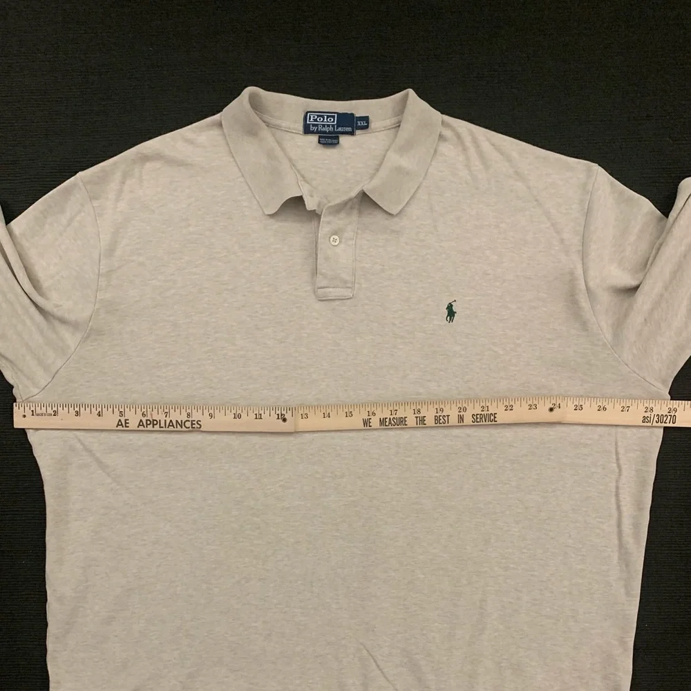 Polo by Ralph Lauren Light Beige/Heather Polo Shirt with Green Pony